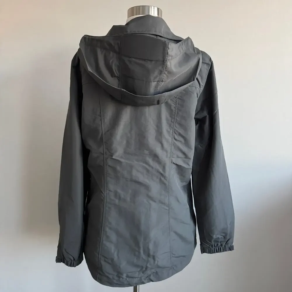 Lands’ End CS Outrigger Mesh Lined Jacket w/Hood Storm Flap Soapstone Small NWT